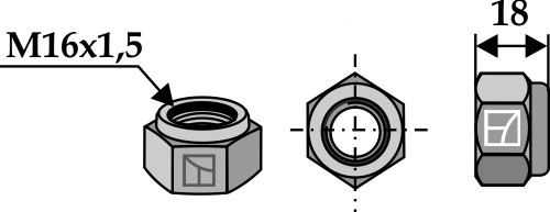 Selvlåsende mutter M16x1,5
