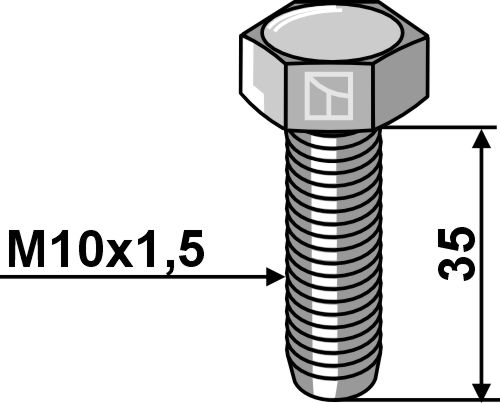Sekskantbolt M10x1,5x35 med selvlåsende mutter