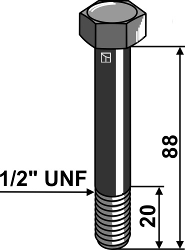 Sekskantbolt 1/2''UNF