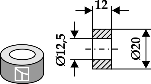 Bøssing 12xØ12,5xØ20