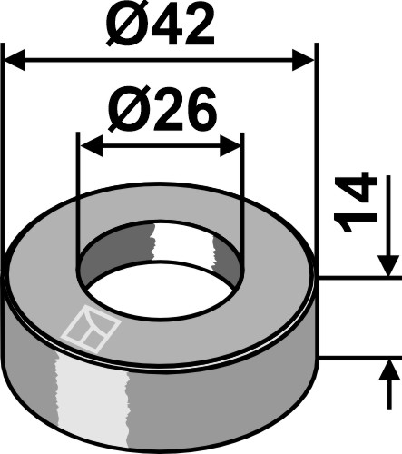 Aluslevy Ø42x14xØ26