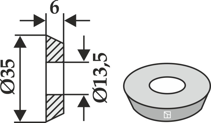 Washer Ø35x6xØ13,5