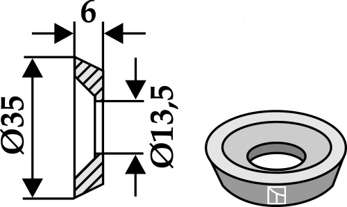 Countersunk hole washer Ø35x6xØ13,5