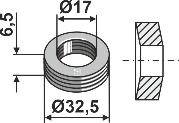 Elastic washer Ø32,5x6,5xØ17