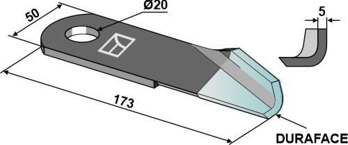Halmhakker slagblad højre  - DURAFACE