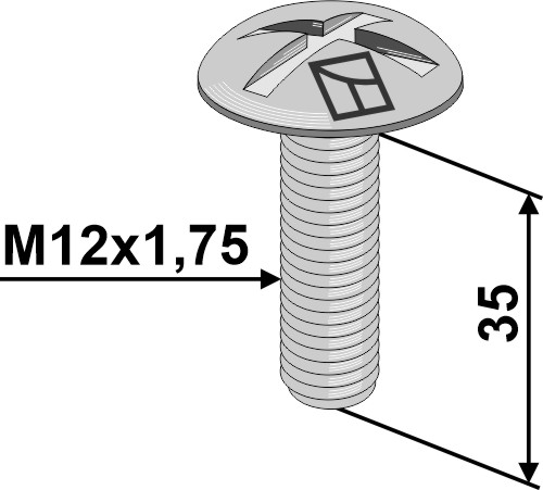 Skruer med skivehoved M12x1,75x35 uden møtrik