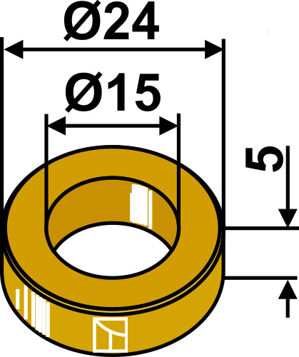Plastskive Ø24x5xØ15
