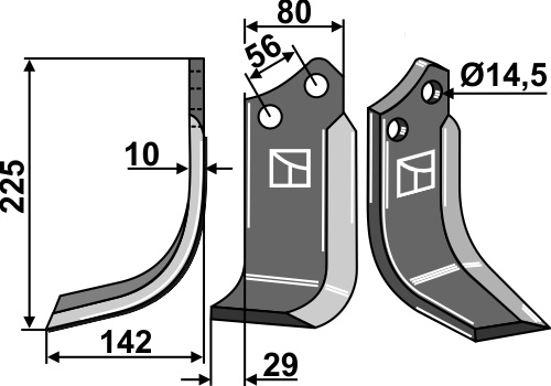 Side share - left - Direction of drive