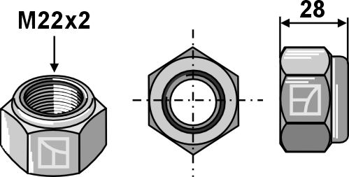 Self-locking hexagon nut - M24x2 - 8.8